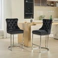 thumbnail image 1 of MIKIBAMA Modern Velvet Counter Height Barstools with Backs, Black (Set of 2), 1 of 10