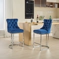 thumbnail image 1 of MIKIBAMA Counter Height Barstools Set of 2, Modern Velvet Tufted Fabric with Backs, Blue, 1 of 11