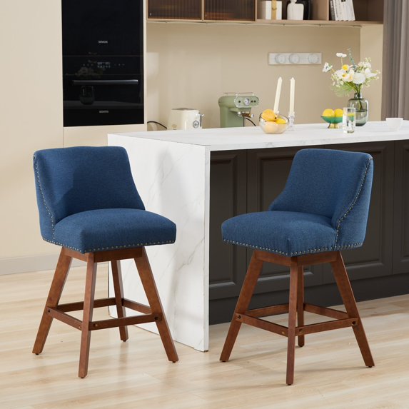 MIKIBAMA 26'' H Seat Height Upholstered Bar Stools Set of 2