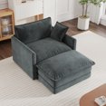 thumbnail image 1 of MIKIBAMA Grey Chenille Accent Chair with Ottoman for Living Room, Bedroom, Office Lounge, Reading - Adult, 1 of 7