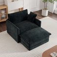 thumbnail image 1 of MIKIBAMA Black Chenille Accent Chair with Ottoman for Living Room Adults, Reading, Bedroom Footrest, Office Lounge, 1 of 7