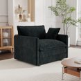 thumbnail image 1 of MIKIBAMA Black Single Seat Sofa, Comfy Chenille Couch for Adults, 1 of 7