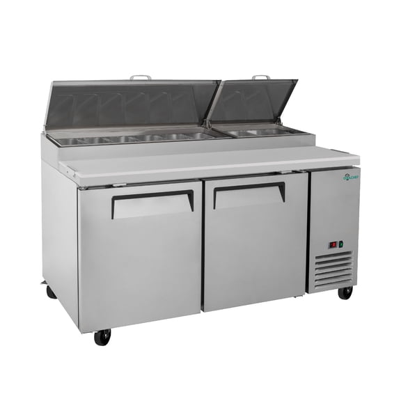 MIKIBAMA 67" 2 Door Pizza Prep Refrigerator