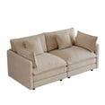 thumbnail image 1 of MIKIBAMA 70.8" Light Coffee Chenille L-Shaped Loveseat Sofa, 2-Seat Deep Seat Couch for Small Space, 1 of 11