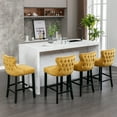 thumbnail image 1 of MIKIBAMA Gold Velvet Counter Height Barstools with Wooden Legs, Set of 4, 1 of 11