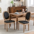thumbnail image 1 of MIKIBAMA Upholstered Dining Chairs with Nailhead Trim, Black PU, Set of 2, 1 of 8