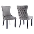 thumbnail image 1 of MIKIBAMA Set of 2 Gray Tufted Velvet Dining Chairs Solid Wood Frame for Dining Room, 1 of 8