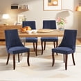 thumbnail image 1 of MIKIBAMA Upholstered Accent Chair for Dining Room with Curved Solid Wood Legs,Set of 4 (Blue), 1 of 6