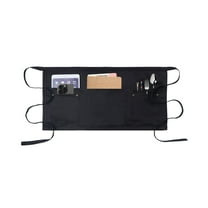 MIKIWELL Black Rivet Half Server Apron Restaurant Waiter Men's and Women's Work Clothes Multi pocket Apron