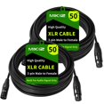 MIKIZ XLR Cables 50 ft 2 Packs Economical 50ft Microphone Cable