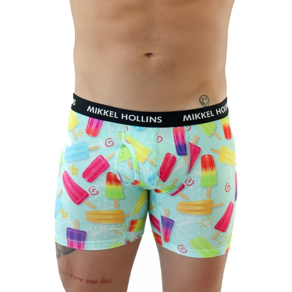 MIKKEL HOLLINS Matching Underwear For Couples - Ultra Soft Tencel Mens Boxer Brief Popsicle Design - Couple Gifts - His and Hers Matching Undies Sets (Popsic)(Small)