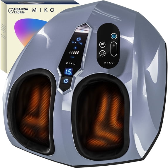 MIKO Shiatsu Foot Massager Machine - Deep Kneading, Shiatsu, Air Compression, and Heat Therapy - Touchscreen - Remote Control