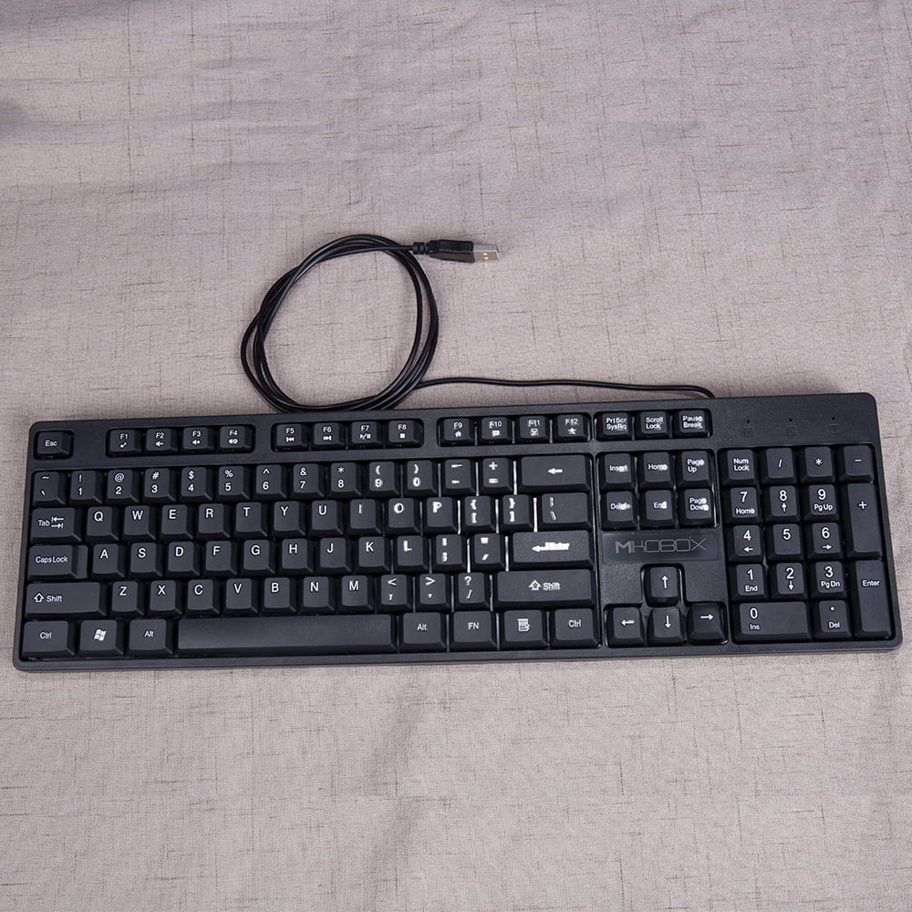MIKOBOX Computer Keyboards, Wired USB Full Size Keyboard with Numeric Keypad, Standard Layout Keyboard for Desktop Laptop Office Use