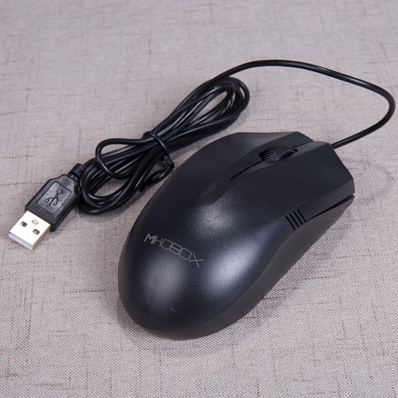 MIKOBOX Computer Mouse, Wired USB Optical Mouse for Desktop Laptop, Standard Size Mouse for Office Home Use