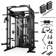 Mikolo Horus Smith Machine & Functional Trainer, 2×2"Uprights (33 Holes), Dual 128LBS Weight Stack, Dual High/Low Cables, Full Body Workout Home Gym