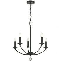 5 Light Chandelier-24 Inches Tall And 23 Inches Wide     -Traditional Installation Crystorama Lighting Mil-8005-Bk