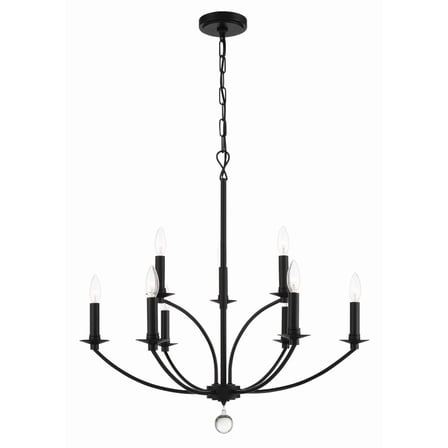 MIL-8009-BK Crystorama Lighting Mila - 9 Light Chandelier-29 Inches Tall and 28 Inches Wide     -Traditional Installation