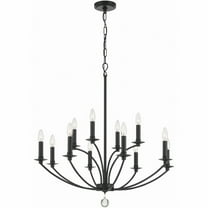 MIL-8012-BK Crystorama Lighting Mila - 12 Light Chandelier-32.5 Inches Tall and 32 Inches Wide     -Traditional Installation