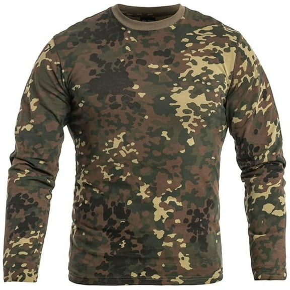 MIL-TEC Adult Male Long Sleeve T-Shirt, Color: Flecktarn Camo, Size: XL (11065021-905)