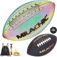 thumbnail image 1 of MILA CHIC Football, Holographic Football Peewee Size 3, Reflective Glowing Footballs with Pump for Kids, Leather Football Outdoor All-Weather, 1 of 5