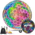thumbnail image 1 of MILA CHIC Soccer Ball, Holographic Glowing Soccer Ball Size 5, Reflective Hologram Rainbow Soccer Ball with Needles and Pump for Men Youth and Adult Night Games, 1 of 5