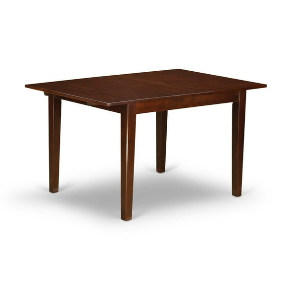 East West Furniture MLNO5-MAH-C Milan 5 Piece Kitchen Set Includes a Rectangle Dining Room Table with Butterfly Leaf and 4 Linen Fabric Upholstered Chairs, 36x54 Inch, Mahogany