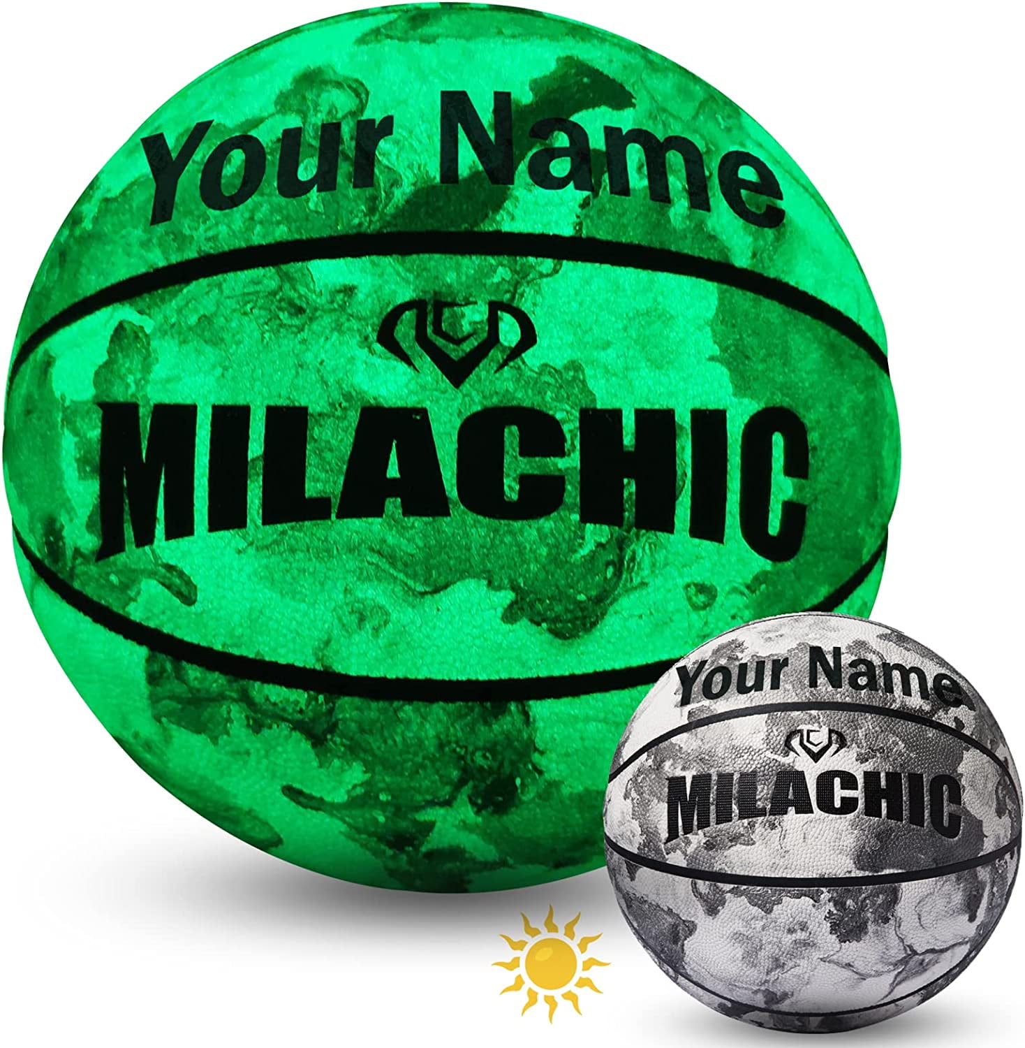 Personalized Fluorescent Green Black-White Grid Basketball Kits main image 0
