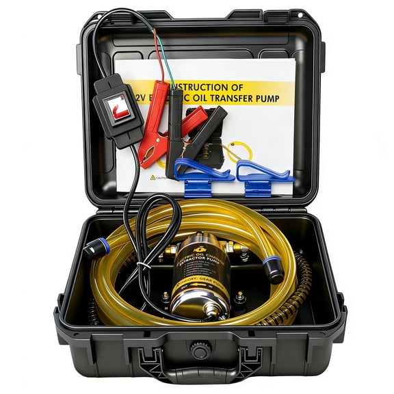 MILADO 12V 100W Electric Oil Extractor Pump,1-4L/min Fluid Transfer Pump for Gear Oil, Engine Oil, Transmission Fluid, Portable Oil Change Pump Kit for Cars, Lawnmowers, Boats,Trucks