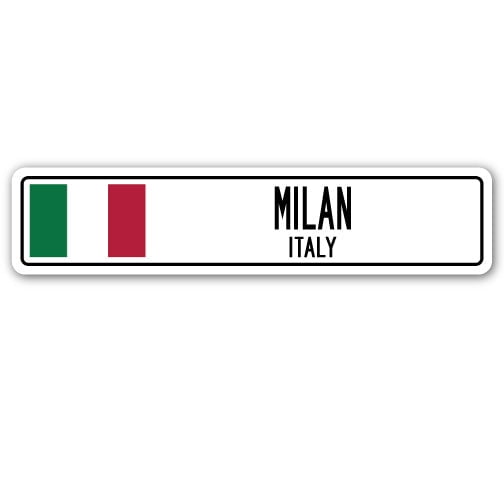 MILAN ITALY Street Sign Italian flag city country road wall gift