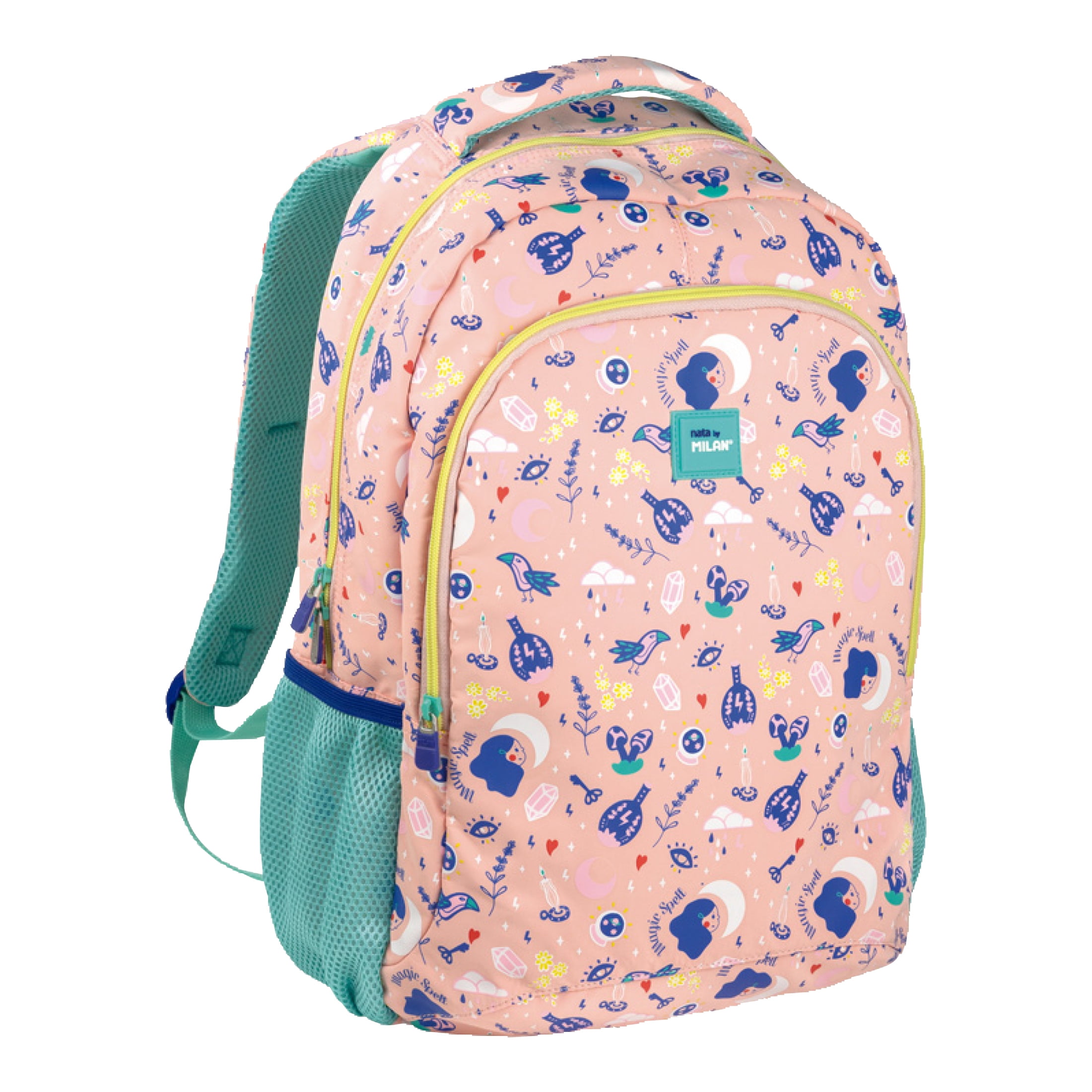 Free Shipping! MILAN Large School Backpack Magic Pink Multicolor 