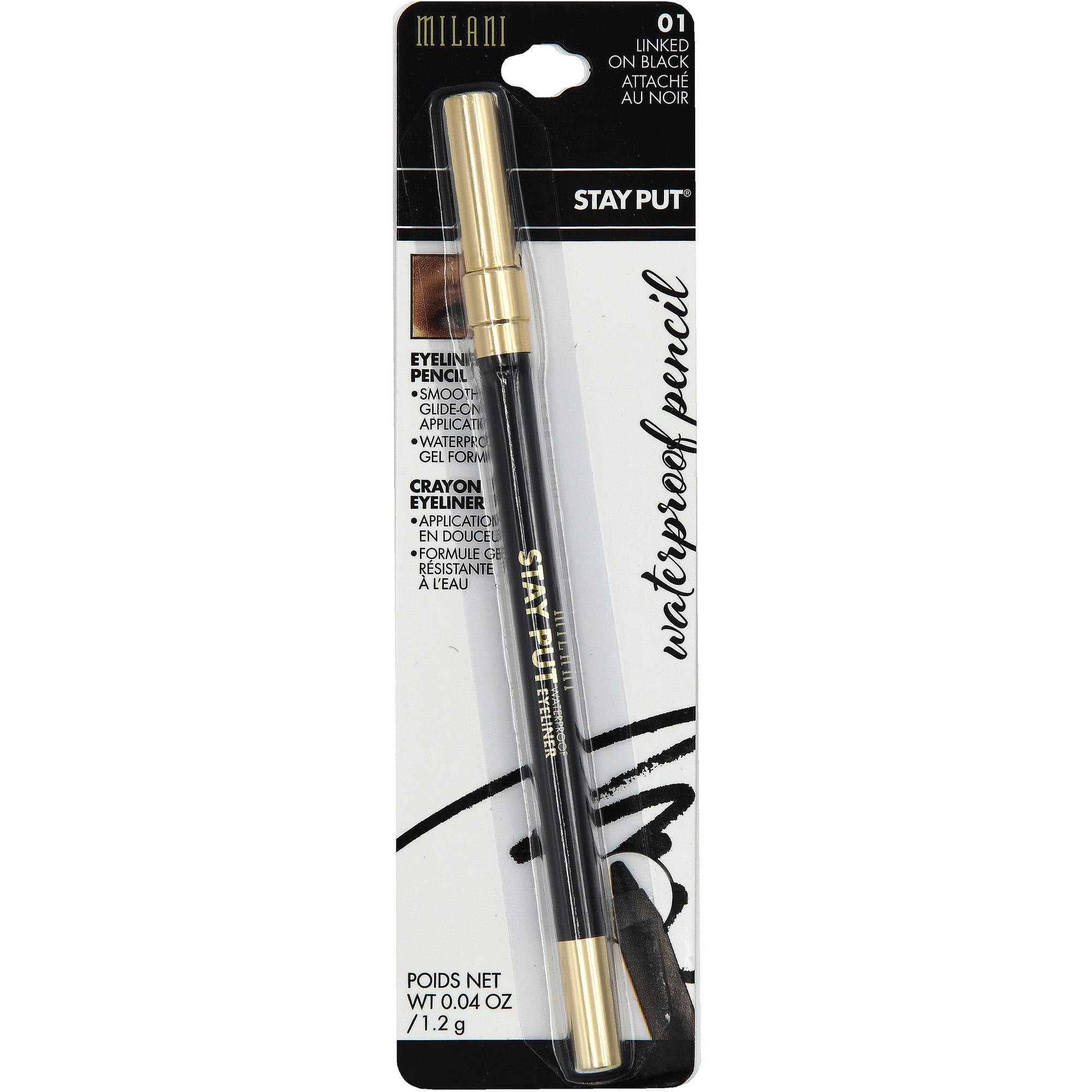 MILANI Stay Put Waterproof Eye Liner Pencil, Linked On Black
