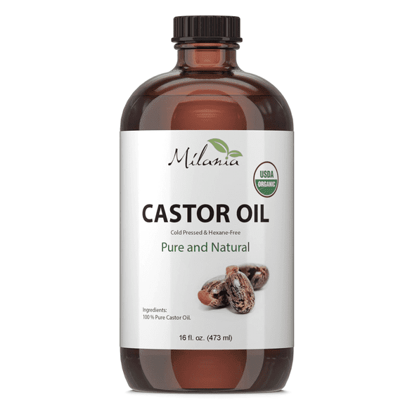 MILANIA Castor Oil Organic Source Non-Consumable Household Oil Glass Bottle 16 fl. oz.