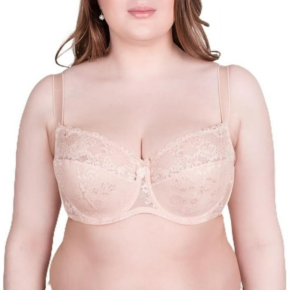 Bra Milavitsa 116180 - Lace Balconette, Cotton Cups