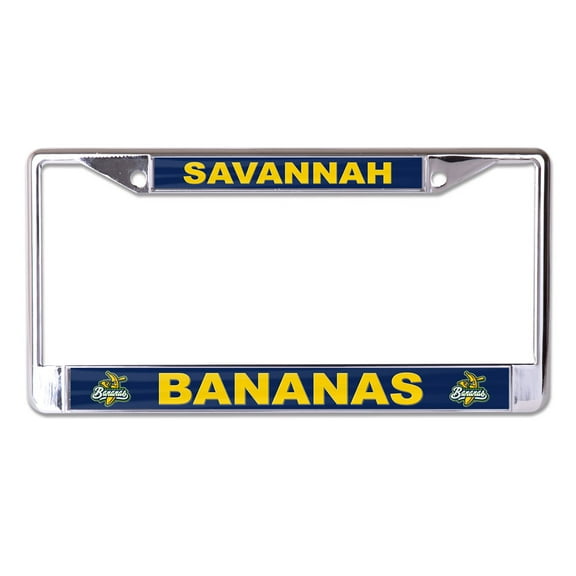 MILB Savanna Bananas Logo Mega Small Over Large License Plate Frame