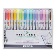 MILDLINER DOUBLE ENDED HIGHLIGHTER, ASSORTED INK COLORS, BOLD-CHISEL/FINE-BULLET TIPS, ASSORTED BARREL COLORS, 15/PACK | Bundle of 2 Packs