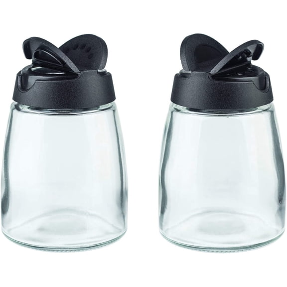 Cnshop 2-Pack Salt and Pepper Shakers, 150ML Moisture-Proof Glass Condiment Holders