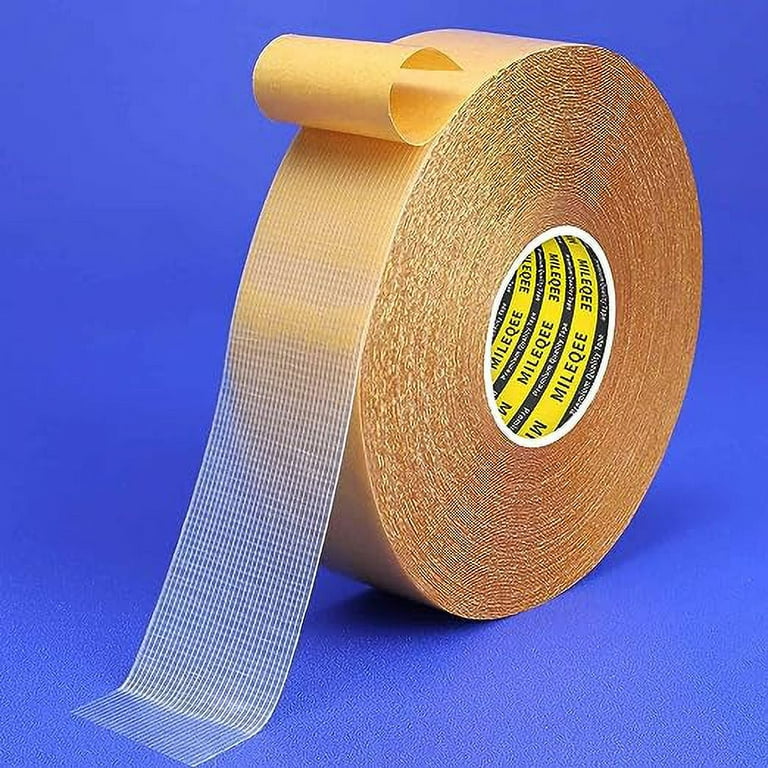 Double-Sided Fabric Tape Adhesive Tape, Multi-Purpose Fiberglass Mesh Tape  Heavy Duty Super Adhesive Double Sided Mounting Tape, High Viscosity, No