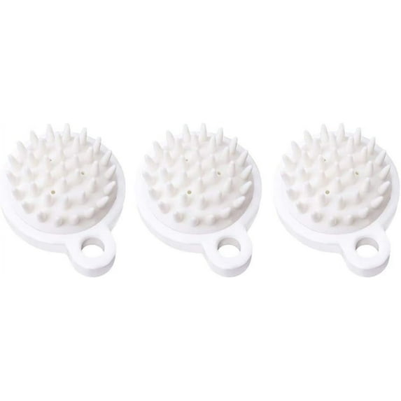 MILISTEN 3pcs Hair Scalp Brush Silicone Shampoo Scalp Massager Brush Palm Brush Head Scrubber Brush for Hair Stimulation White