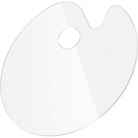 MILISTEN Clear Acrylic Paint Palette, Clear Oval Non- Stick Oil Paint Palette with Thumb Hole, Clear Paint Tray Palette for Acrylic Oil Paint Mixing, 30 x 40 cm/ 11. 8 x 15. 7 in