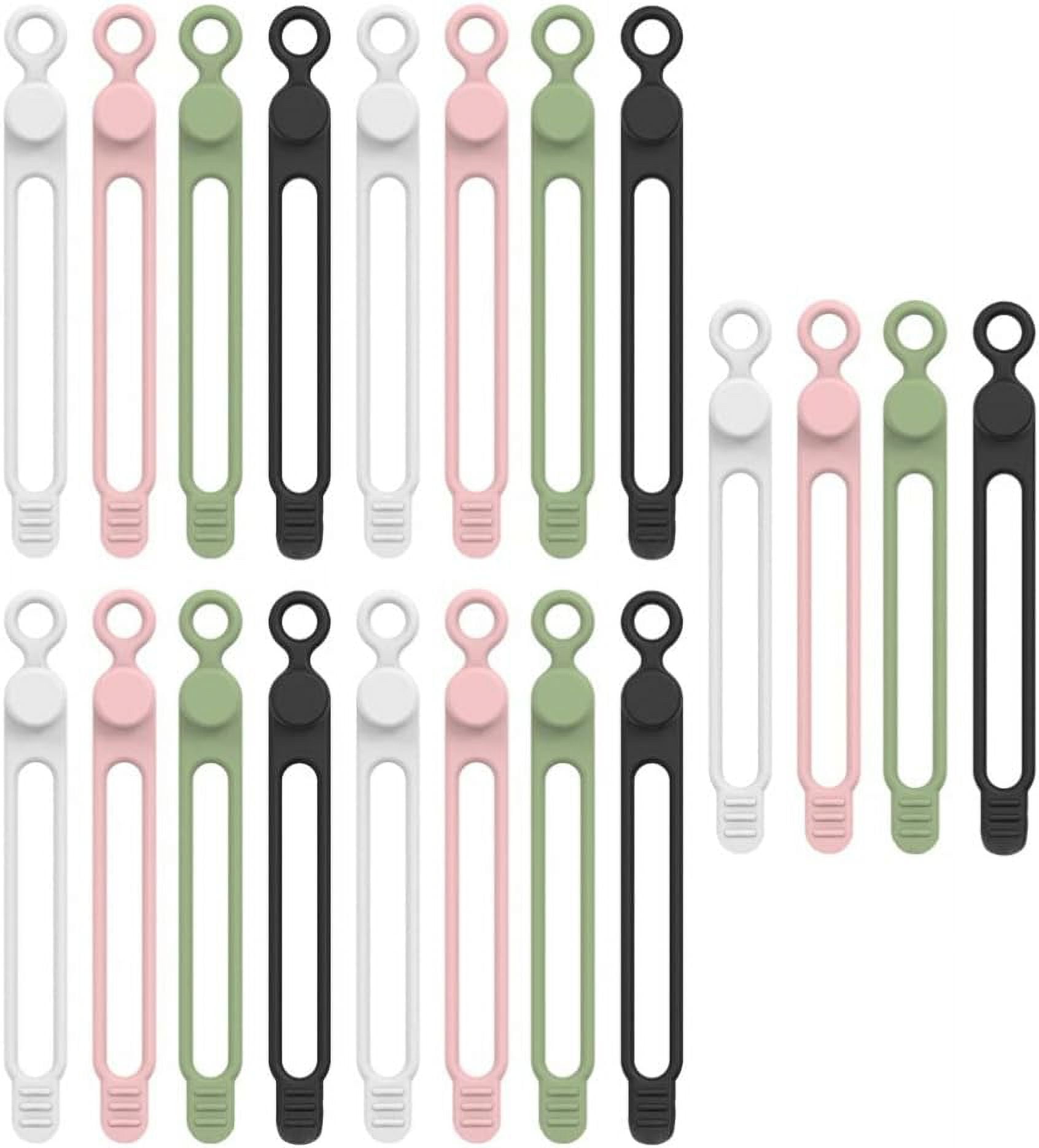 MILISTEN Silicone Cord Ties Reusable Silicone Cable Ties 20pcs Elastic ... - Elastic Cord Ties For Permanent Snap