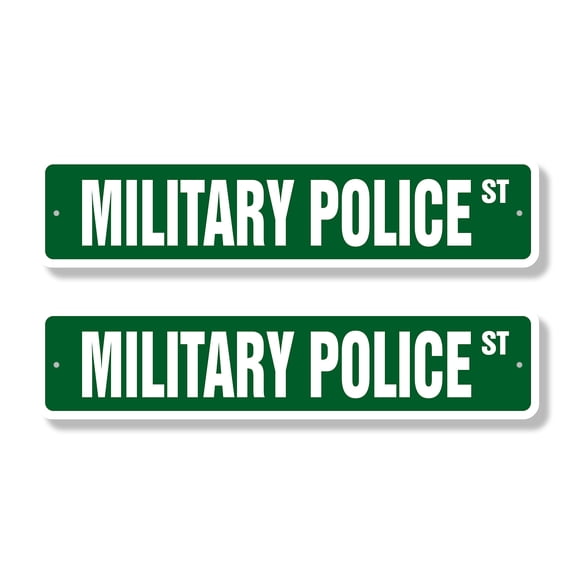 MILITARY POLICE Classic Street Sign (2 Pack) army MP air force guard Road Sign | 6" X 24" Aluminum Metal Address Sign