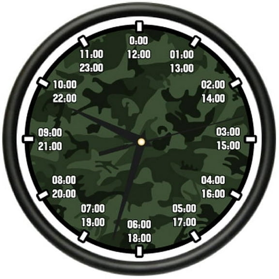 MILITARY TIME Wall Clock army navy marine air force time timing  gift