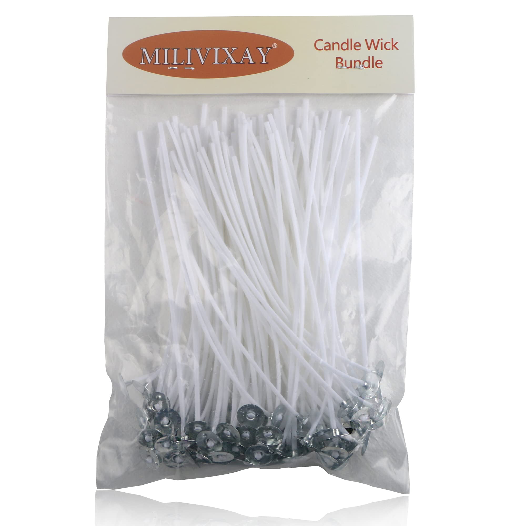 MILIVIXAY 100 Piece 6 inch Candle WicksPreWaxedCandle Wicks for