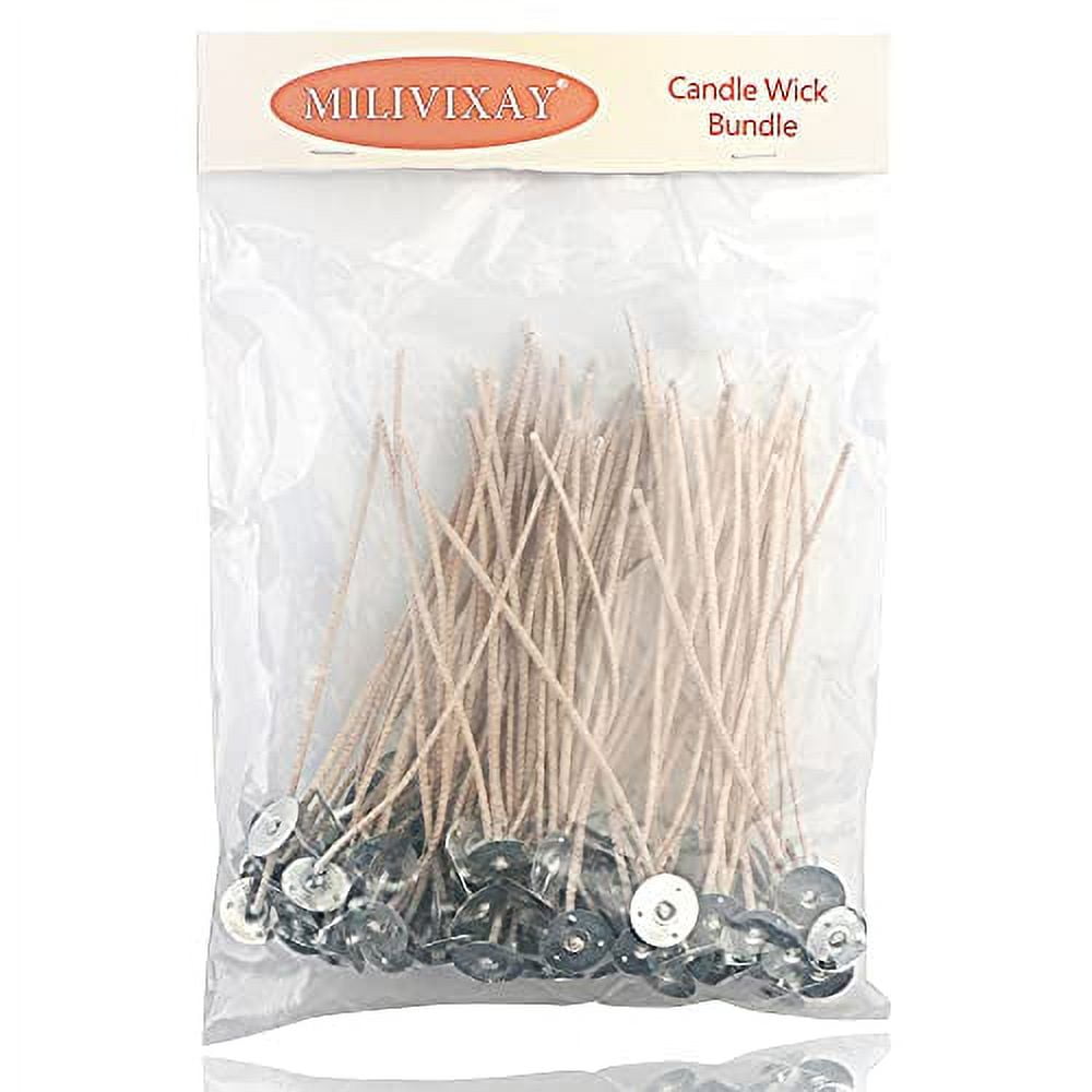 MILIVIXAY 100pcs 6.0inch ECO 4 Wicks for Soy Candles ,Pre-Waxed and ...