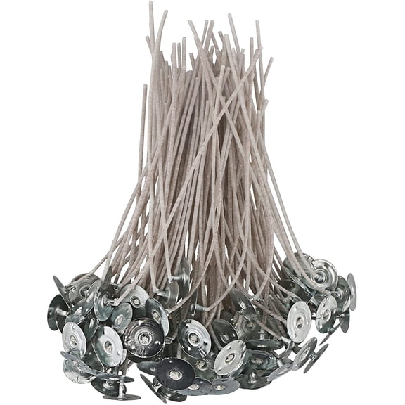 MILIVIXAY CD Series Candle Wicks for Soy Candles,100pcs CD 20 6" Pretabbed Wicks,Cotton & Paper Wicks for Candle Making.