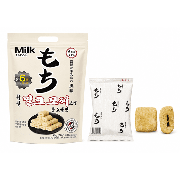 MILK CLASSIC Crispy Rice Snack with Roasted Soybean Powder, 6 Individual Packs, 6.35 oz