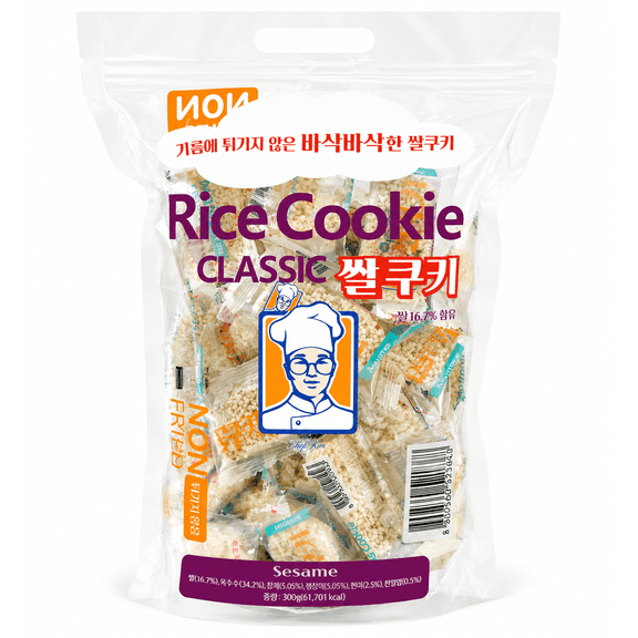 MILK CLASSIC Sesame Rice Cookies, Non-Fried Puffed Rice Snack, Individually Wrapped Crispy Rice Treats, 10.58 oz