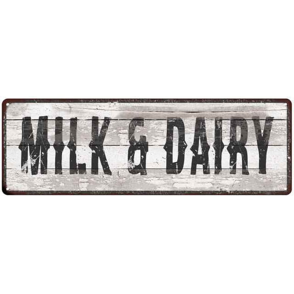 MILK & DAIRY Ship Lap Look Country Chic 6x18 Metal Sign Wall Decor 206180044146