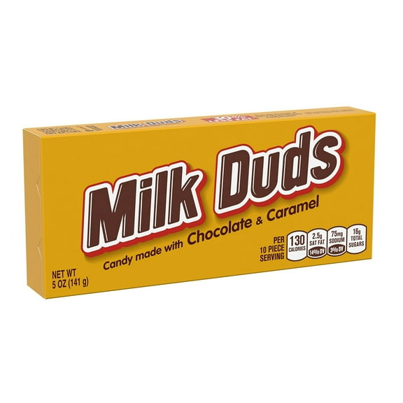 MILK DUDS Chocolate and Caramel Candy, Movie Candy, 5 oz - Case of 12