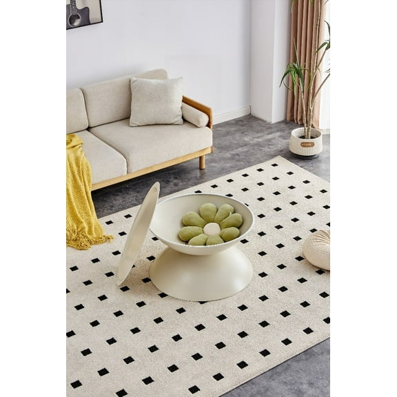 MILK WHITE coffee round tables featuring a STORGE MOVABLE TABLE TOP and easy assembly in no time.